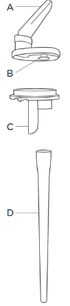 Exploded diagram of Drinking straw showing parts A-D